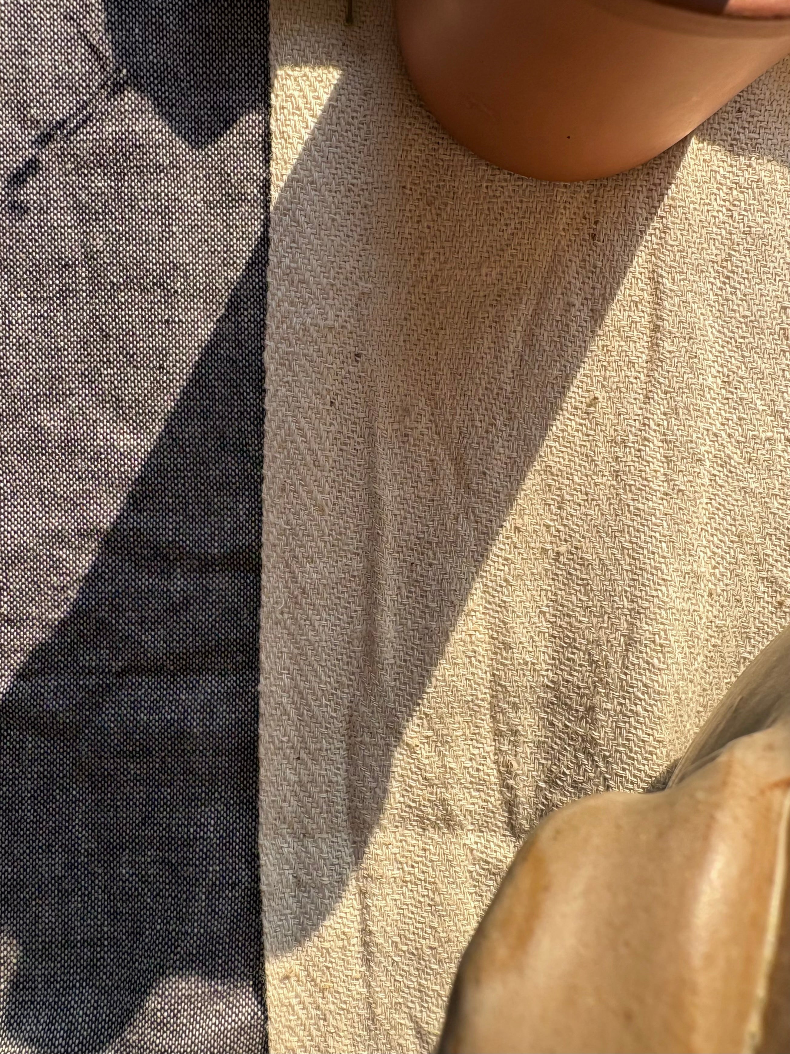 The Kala Cotton Table Runner in Undyed Ivory