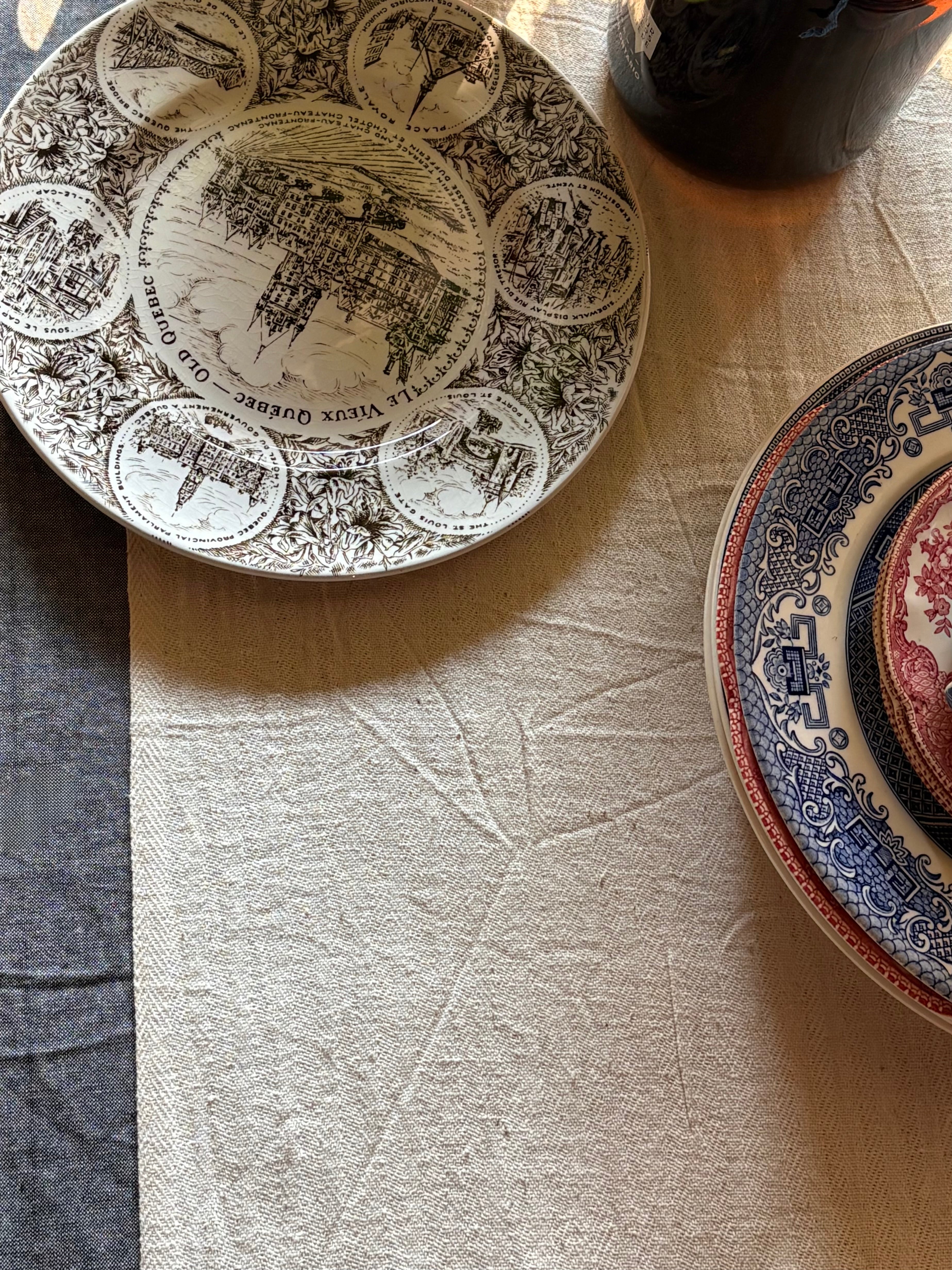 The Kala Cotton Table Runner in Undyed Ivory