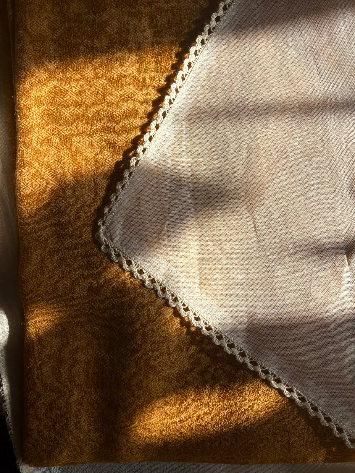 The Highland Wool-Silk Stole in Mustard