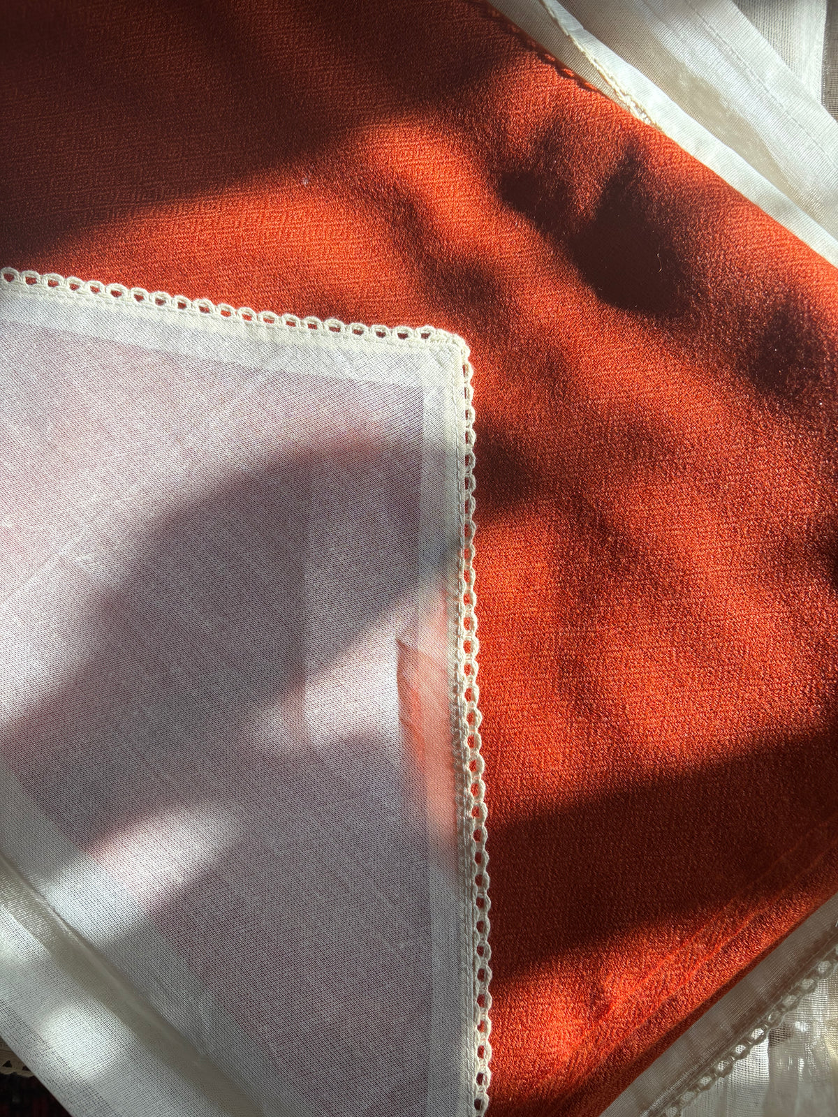 The Highland Wool-Silk Stole in Burnt Orange