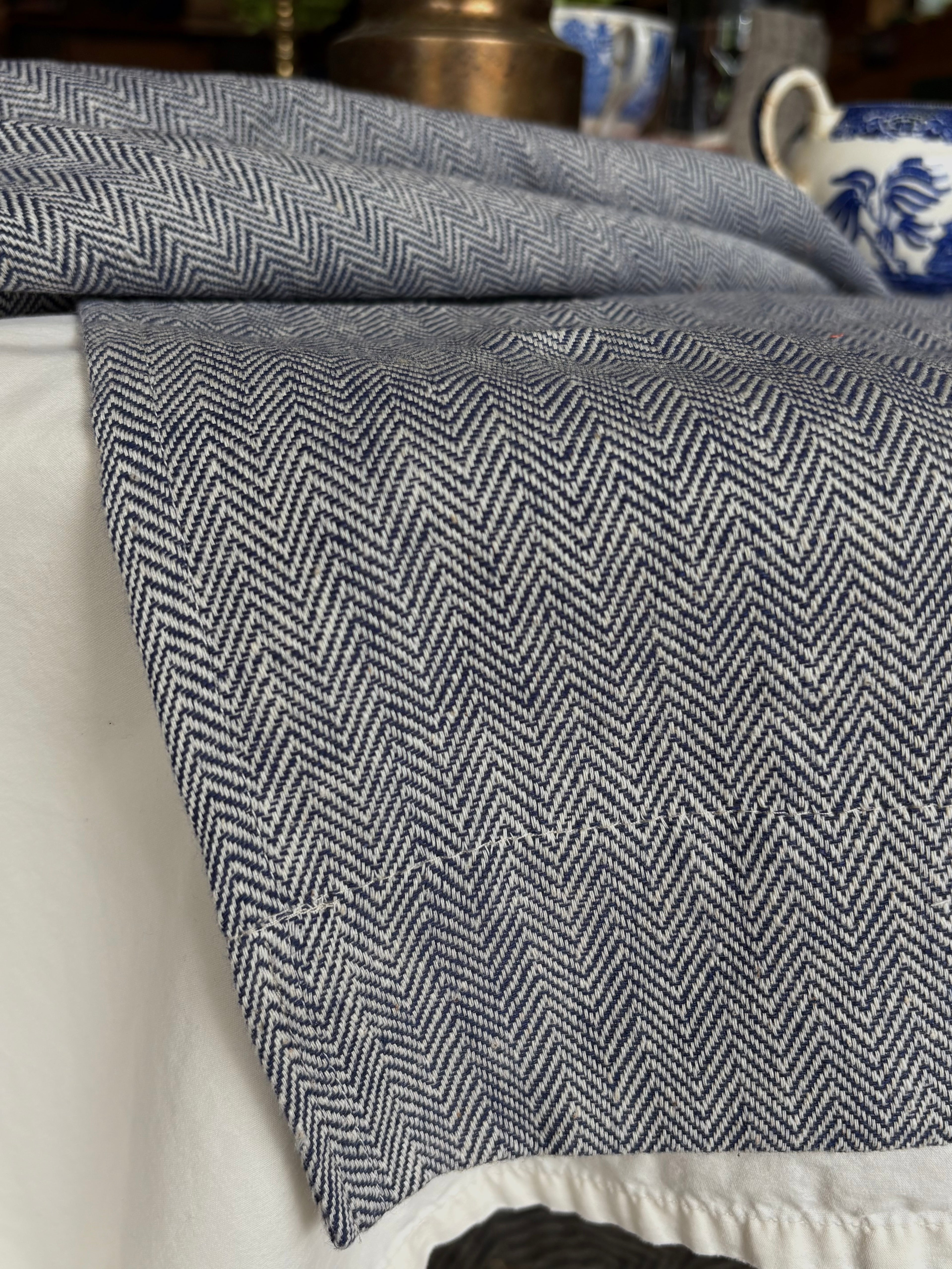 The Kala Cotton Herringbone Table Runner in Ink