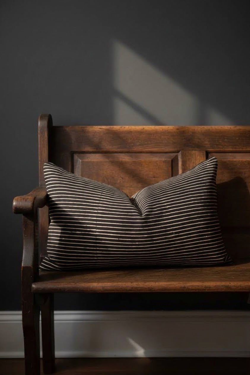 The Kala Cotton Lumbar Pillow Cover in Woodsmoke