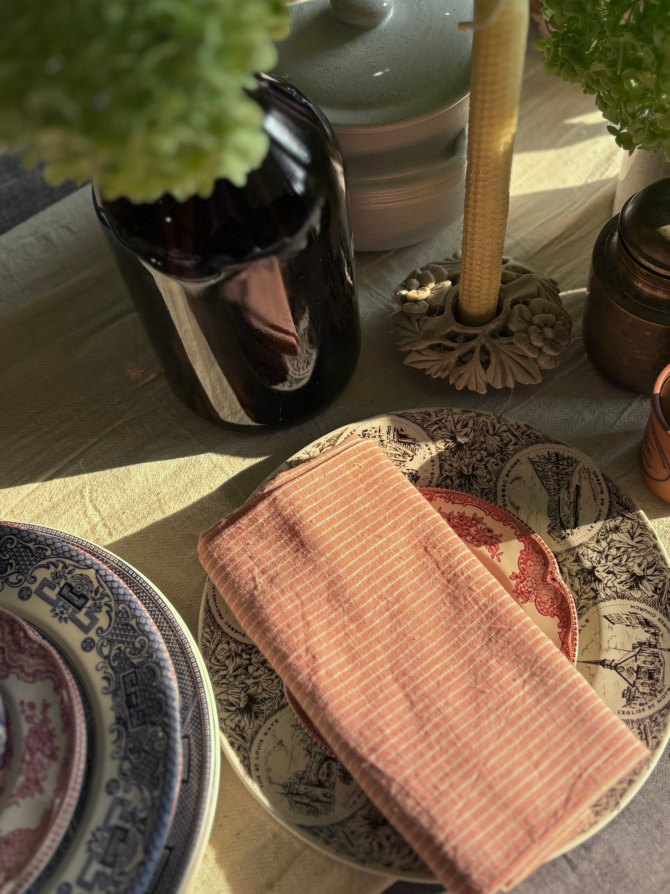 The Kala Cotton Table Runner in Undyed Ivory