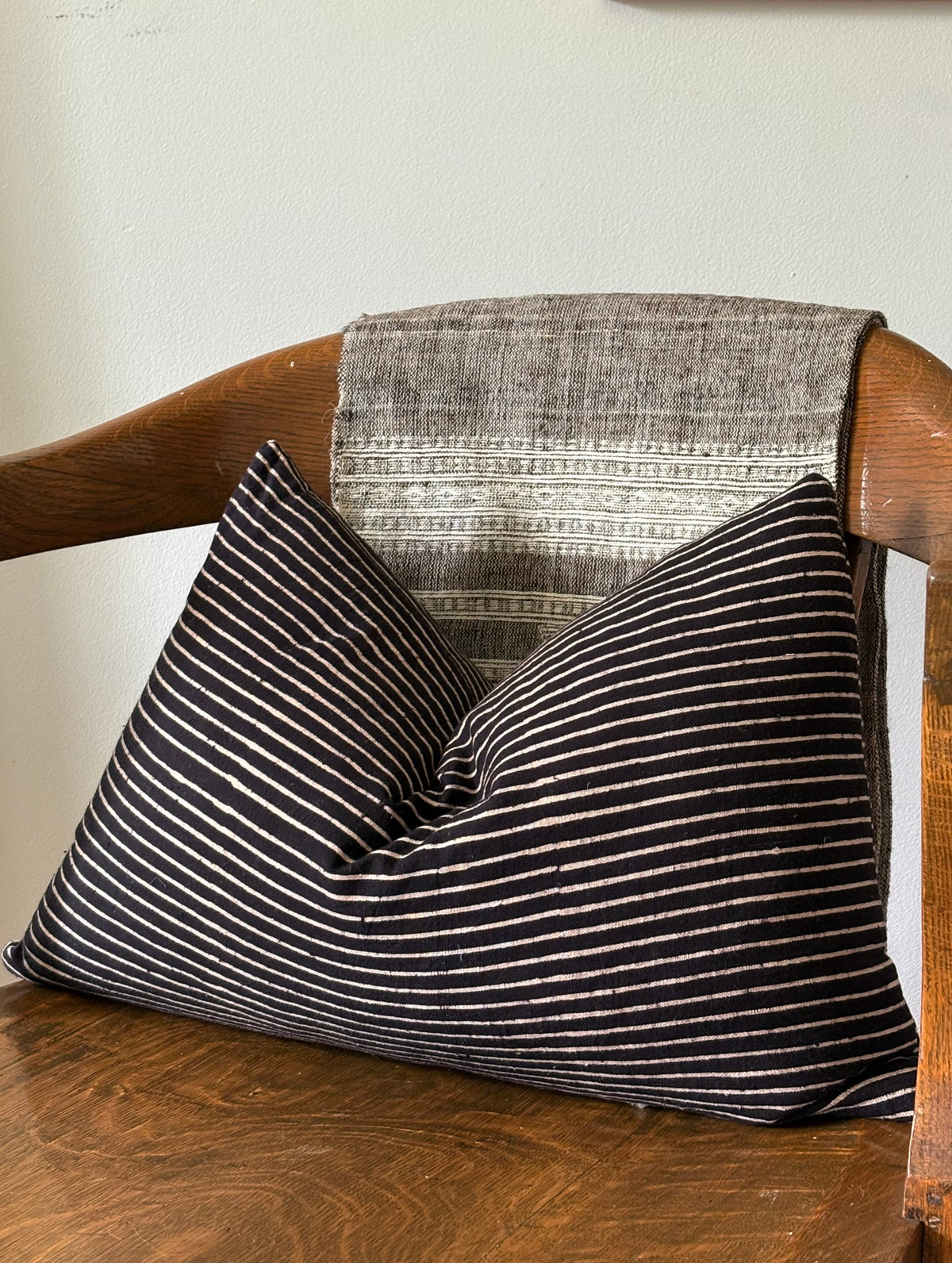 The Kala Cotton Lumbar Pillow Cover in Woodsmoke