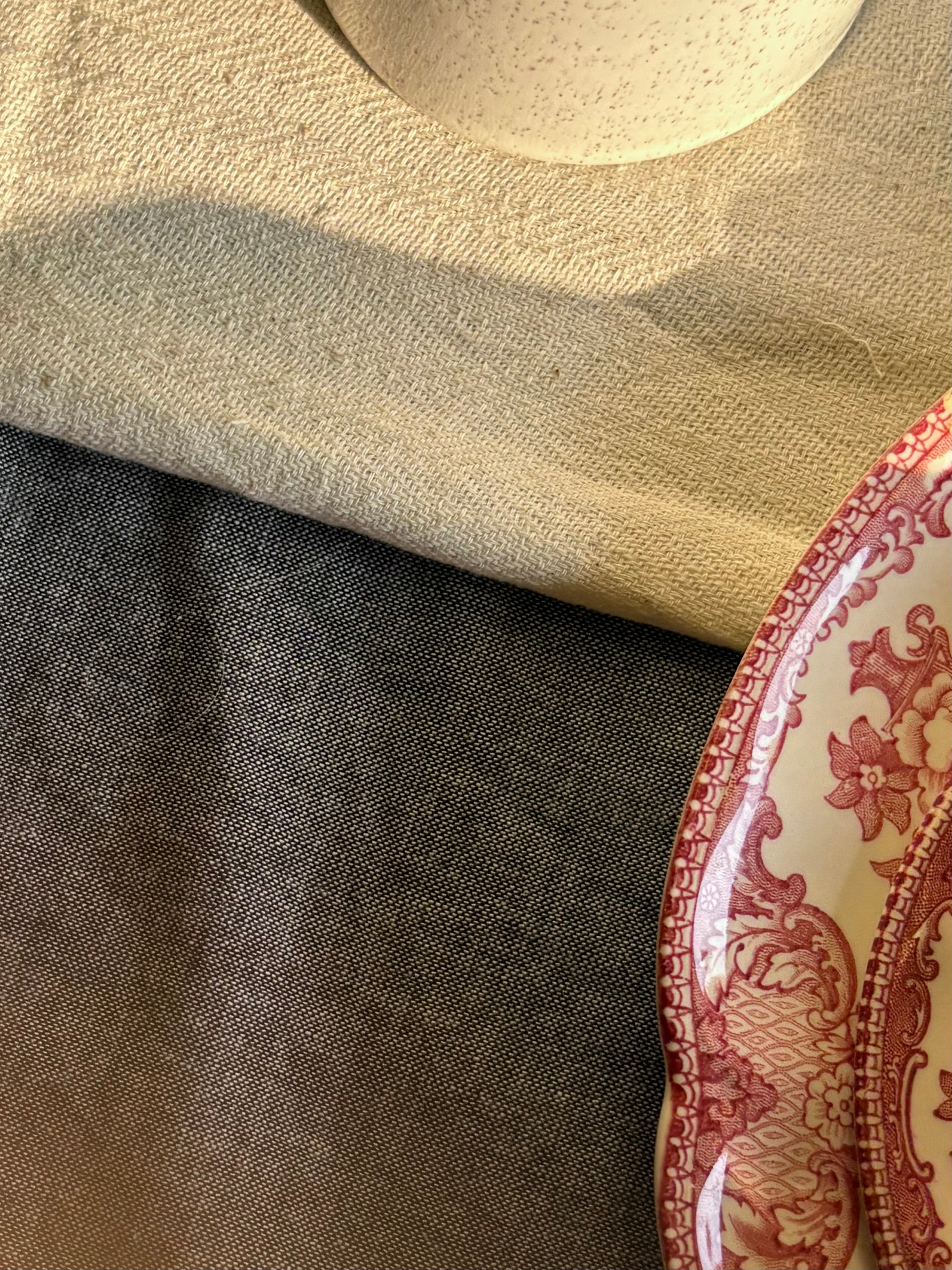 The Kala Cotton Table Runner in Undyed Ivory