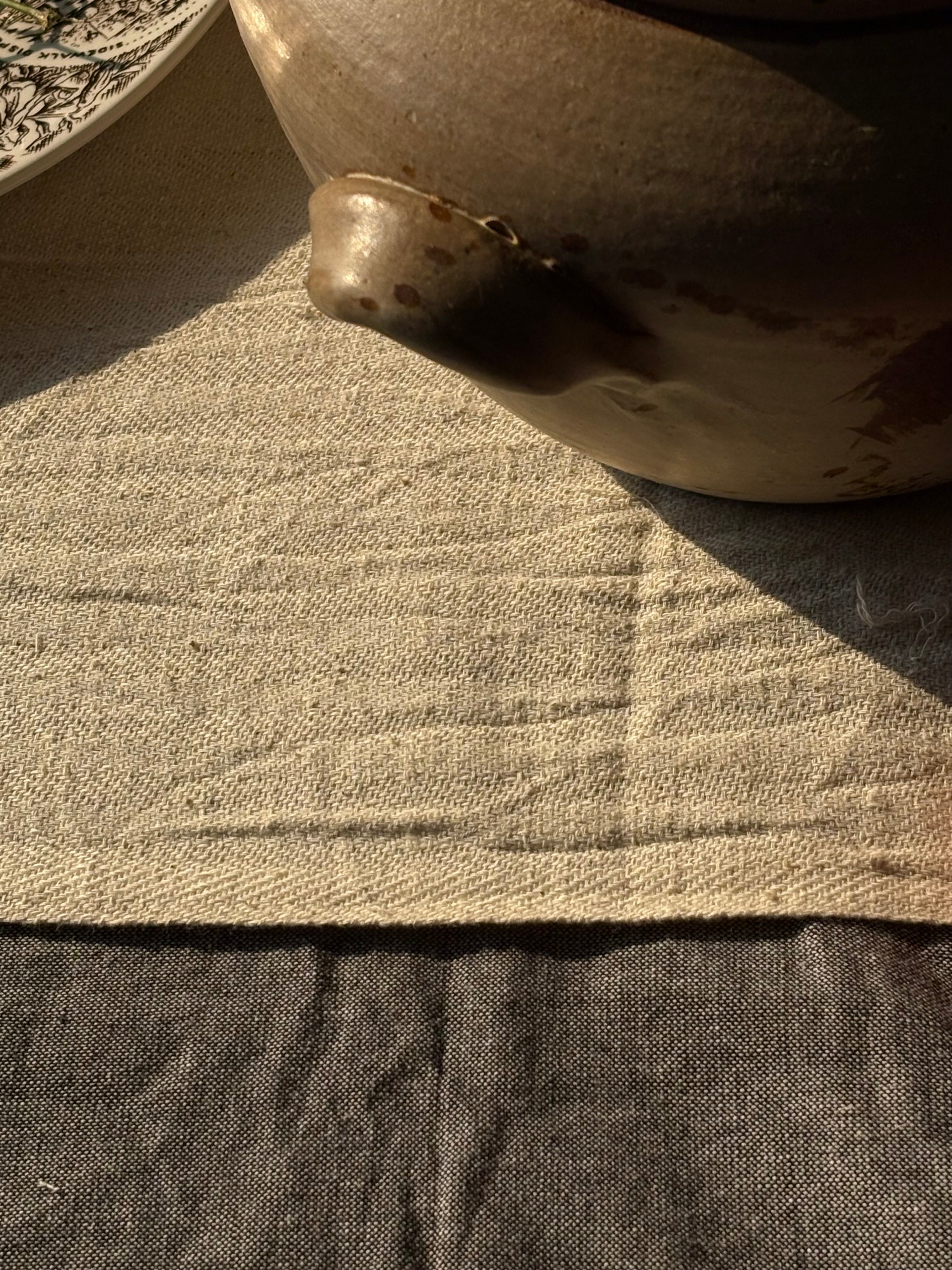 The Kala Cotton Table Runner in Undyed Ivory