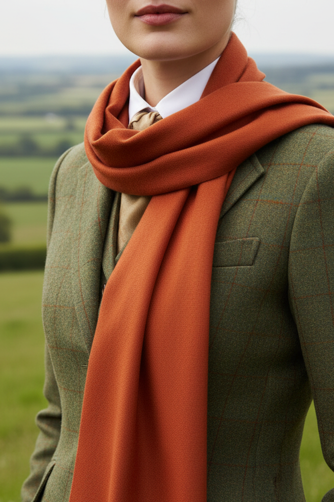 Fine Wool Pashmina in Burnt Orange
