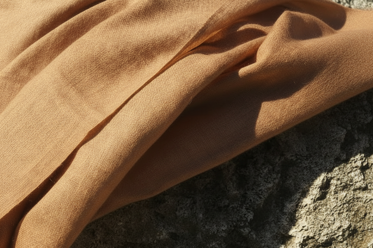 Fine Wool Pashmina in Caramel