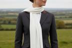 The Highland Wool-Silk Stole in Ivory