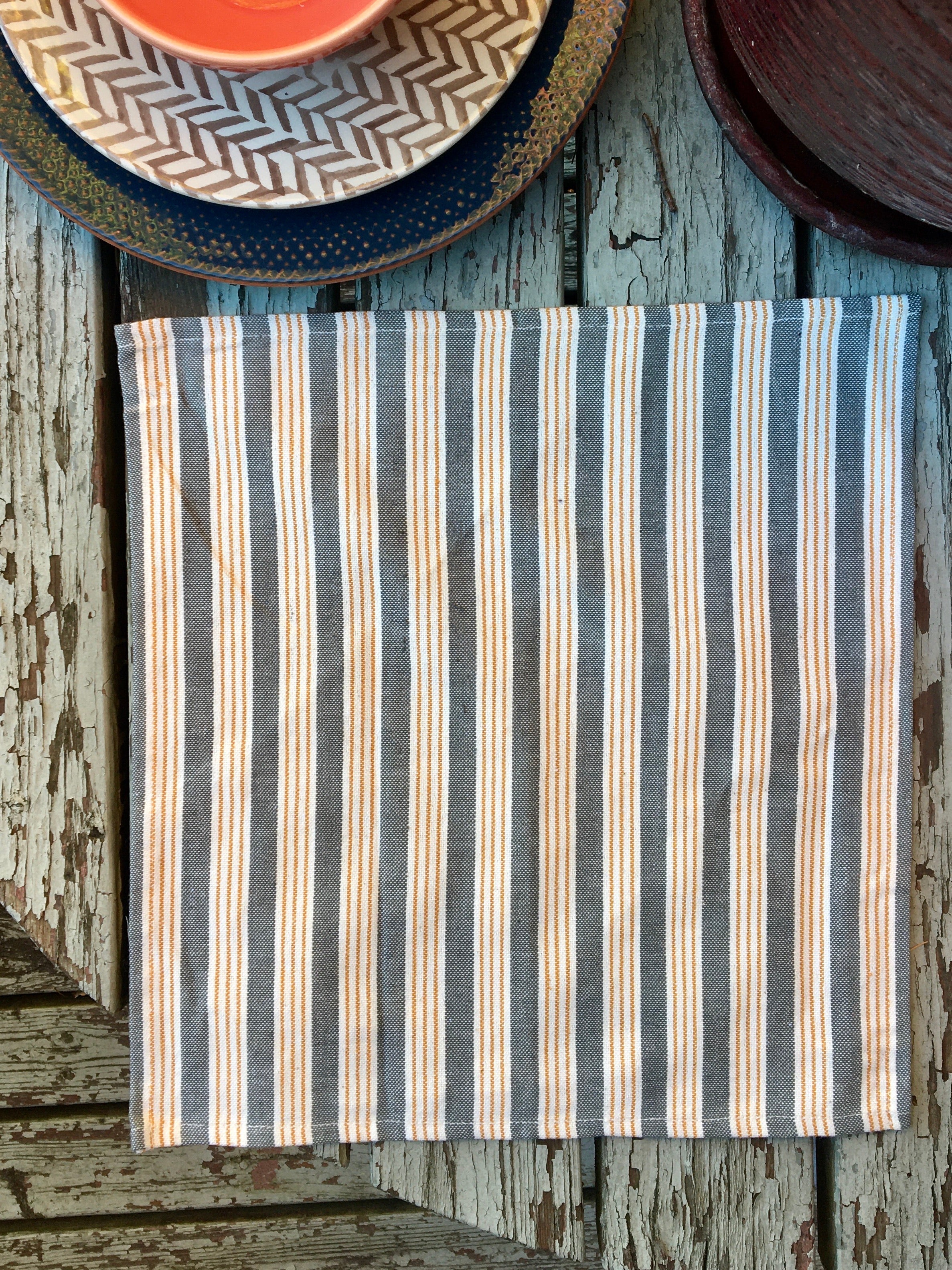 The Lunch Napkin in Autumn Stripe